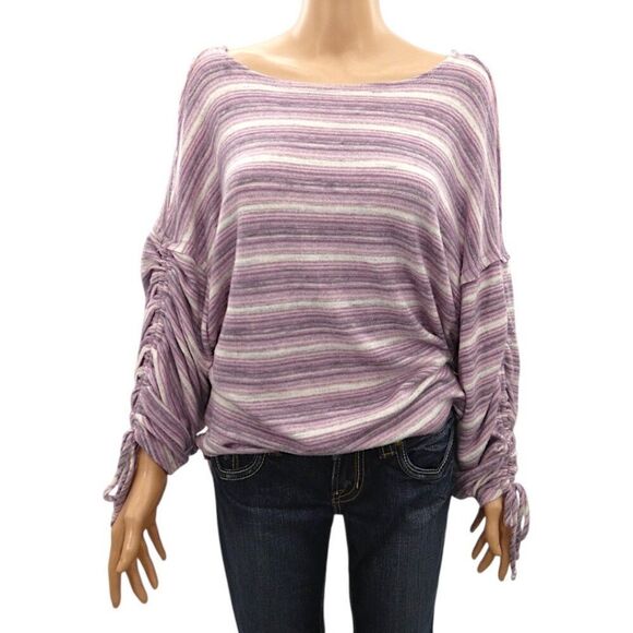 NWT Hummingbird Oversized Stripe Knit Top Boho Lagenlook Made in USA Size S - Picture 5 of 10